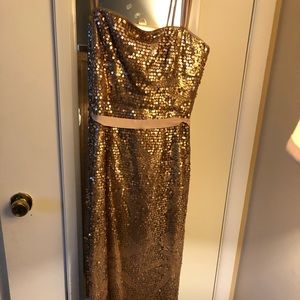 Gold sequined gown BCBG